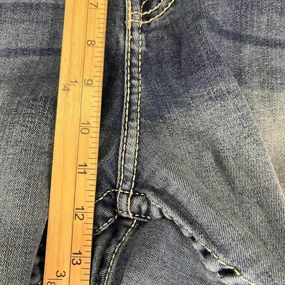 Vigoss Jeans Women 24 Capri Medium Wash Stretch Denim Embroidered Western Boho - Picture 10 of 10